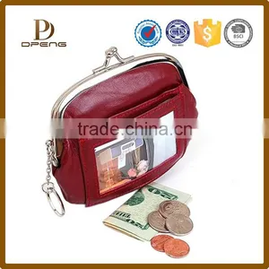 Customized pu Leather Squeeze Coin Purse Zipper Coin Purse Leather thumbnail-1