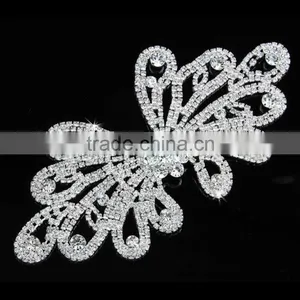 2015 Wholesale Butterfly Rhinestone Apparel Applique for Wedding Dress thumbnail-2