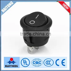 250V 2pin Round Black Cover Rocker Switch I/O Rocker Switch for Connector RS-13 thumbnail-1