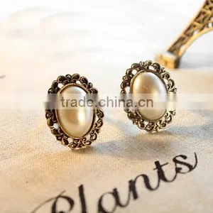 Sweety Girls'Jewelry Fresh Water Pearl Multi Gem Stone Halo Plated Vintage Engagement Ring WholeSale thumbnail-5