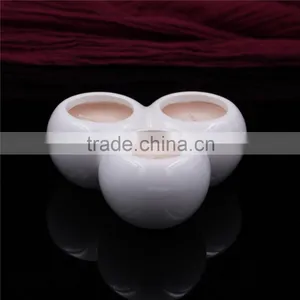 Three Heads Soy Wax Scented Candle in White Pottery Cerammic Jars thumbnail-1