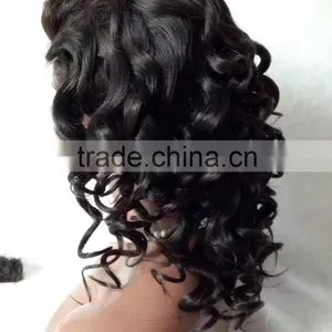 Full Lace Wig Indian Remy 2016 Fashion Style 20 Inch Natural Black Color thumbnail-2