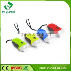 Hand Crank Dynamo Torch 3 Led Plastic Soalr Flashlight thumbnail-1