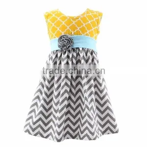 2016 New Casual High Quality Cotton Round Neck Baby One-piece Dress Designs for Girl thumbnail-2