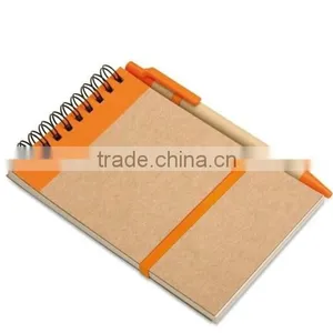 Spiral Binding Brown Paper Notebook With Pen thumbnail-2