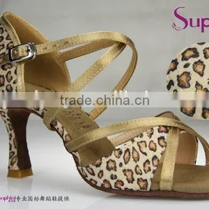 Three Color Leopard Ladies Latin Dance Shoes Factory Directly Price thumbnail-3