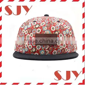Hawaii Floral Print Hip Hop Flat Bill Baseball Caps thumbnail-5