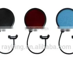Studio Recording Windscreen Microphone For Singing , Double Mesh Gooseneck Microphone For Noise Filter thumbnail-1