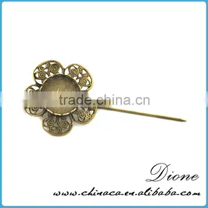Stainless Steel Wholesale Antiqued Broned Lady Fancy Brooch Pin thumbnail-2