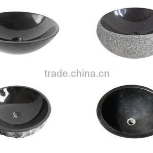 G684 Chinese Black Granite Stone Grooved Basin Sink thumbnail-1