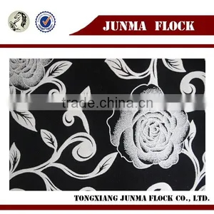 Rose Pattern China Textile Flocked Sofa Upholstery Decorative PVC Fabric thumbnail-3
