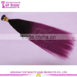 Cool Ombre Two Toned I Tip Hair Extensions Manufacturers Wholesale thumbnail-1