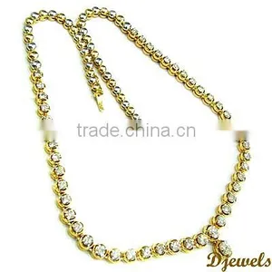 Diamond Gold Necklaces, Bridal Diamond Necklaces, Diamond Jewelry thumbnail-2