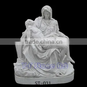 A Saint Pieta Statue in Marble Finish Michelangelo Art Reproduction thumbnail-1