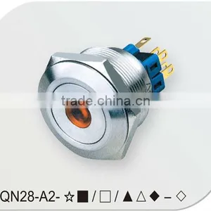 28mm Push Button Switch With Connector , Switch Socket With Cable thumbnail-3