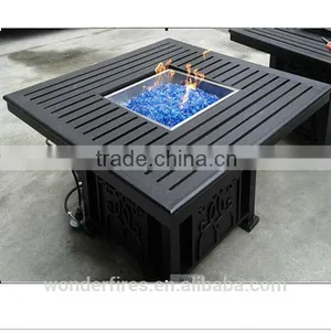 48" x 48" Square Chat Fire Pit Table - Outdoor FirePlace Fire Pit Heater Back Yard Propane Gas Patio Table Furniture thumbnail-2