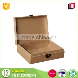 China Factory Custom Flip Lid Kraft Cardboard Gift Box With Metal Lock thumbnail-1