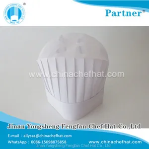 80g Special White Non Woven Round Top Cook Cap Disposable Chef Hat thumbnail-3