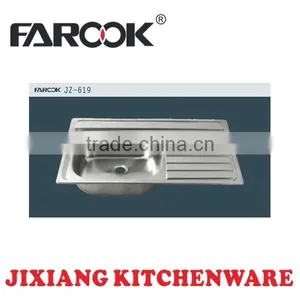 Exports to South America 80*51CM Stainless Steel Kitchen Sink Can With 3 Faucet Holes thumbnail-1