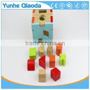 Colorful Cube For Shape Sorter Cognitive And Matching Wooden Toys thumbnail-6