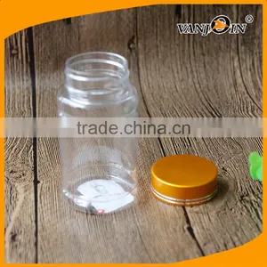 Clear 100ml PET Plastic Medicine Bottle With Golden Screw Lid thumbnail-2