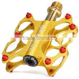 2pcs Kactus KTPD - 07 Bike MTB Cycling Pedals Gold-plating Titanium Spindle Footrest Flat CNC 3 Bearings Ultralight Pedals thumbnail-6