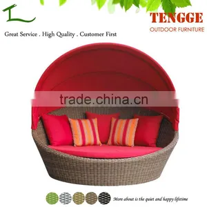 Outdoor Rattan Garden Round Daybed Outdoor Round Lounger thumbnail-1
