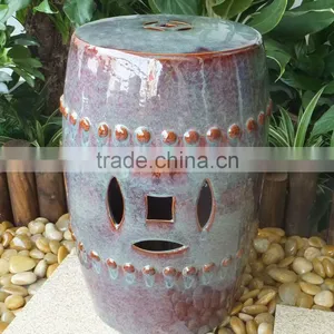 Yellow Glazed Ceramic Chinese Stool Chair thumbnail-5