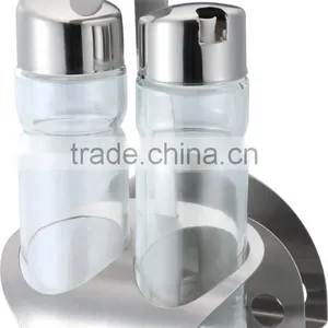 Kitchenware Glass Stainless Steel Cruet Oil Vinegar Bottle Sauce Caster Oil and Vinegar thumbnail-5