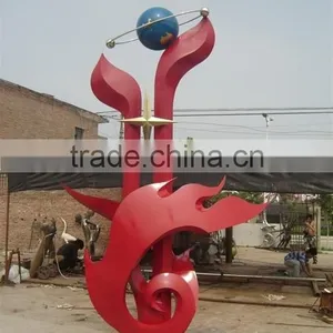 Large Outdoor Square Stainless Steel Modern Sculpture thumbnail-1