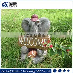 Attractive Welcome Elephant Garden Sign Statue thumbnail-1