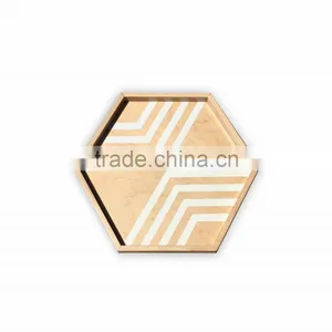 Hexagon Colored Lacquer Serving Tray thumbnail-1