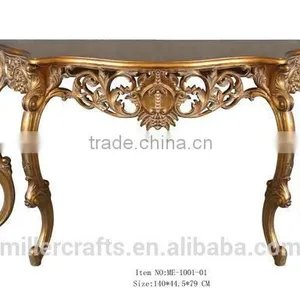 Rococo Style Furniture Living Room Antique Gold Console Table thumbnail-5