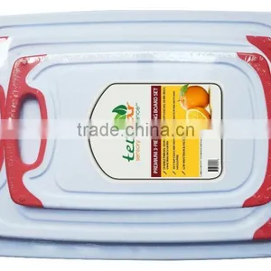 3 Piece Plastic Cutting Board Set - Acrylic Polypropylene Plastic - Dishwasher Safe thumbnail-6