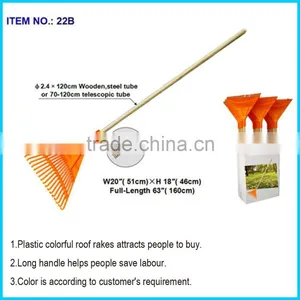Lawn Rake Head Plastic Victory Rakes Collecting Leaves Grass Cuttings/ True Temper 63-Inch Poly Shrub Rake - 22B thumbnail-1