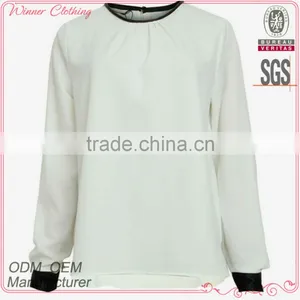 Hottest Designed High Quality Best Price Office Uniform Designs for Women Blouses thumbnail-1