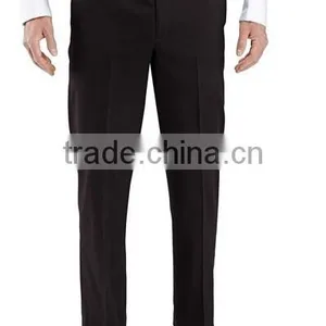 Men's Cotton Plain Front Straight Leg Dress Pants thumbnail-3