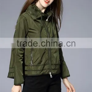 New Style Custom Army Green and Navy Nylon Hoodie Jacket Cheap Price thumbnail-2
