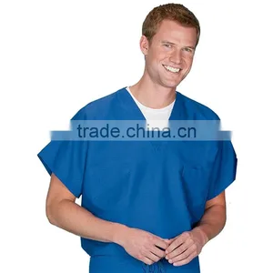 Wholesale Custom Made V-neck Scrub Top And Pants For Docter Wear BSOP-6517 thumbnail-3