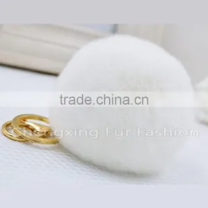 CX-A-66 Promotional Car Fur Ball Cute Keychain Real Fur Ball Rabbit Fur Ball thumbnail-6