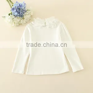 Child One Piece Undershirts Long Sleeves Top for Girls Baby Pink and White Long Sleeves T-shirts for Autumn thumbnail-5