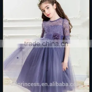 2017 High Quality Summer Child Clothing White Dress Purple New Model Girl Dress thumbnail-1