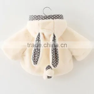 Zm40650b Winter Warm Children Fur Coat / Baby Girls Rabbit Fur Coat With Hood thumbnail-1