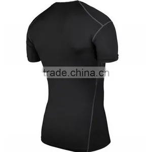2017 New Fashion Desgin Plain Color 88%Polyester 12%Spandex Breathable Stretch Tank Top T-shirt Sport Men T Shirt thumbnail-3