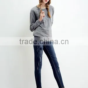 Female Hemp Grey Sets Round Collar Fleece thumbnail-1