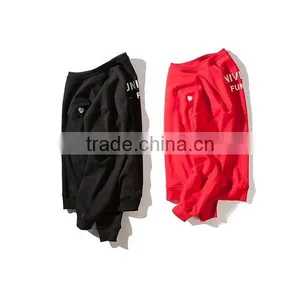 Adorable Long Sleeve Red Heart Print Sweatshirt,latest Design Ladies Crewneck Sweatshirt thumbnail-3