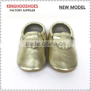New Style Rubber Sole Baby Shoes Toddler Leather Moccasins thumbnail-1