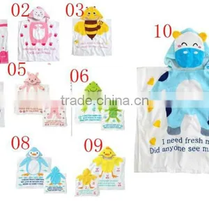 100% Cotton Reactive Printing Hooded Baby Towel Pattern, Poncho Hooded thumbnail-1