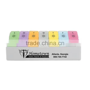 Twice-A-Day Weekly Pill Tray - Provides Removable Morning and Night Compartments for One Week and Comes With Your Logo thumbnail-1