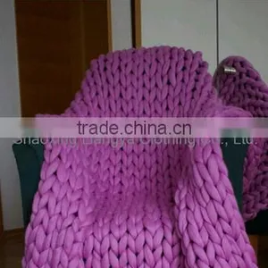 100%Poly Giant Chunky Knitted Throw Blanket thumbnail-5